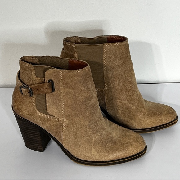 Lucky Brand Esperanza Boots Leather Sesame Ankle Boots - Picture 2 of 9